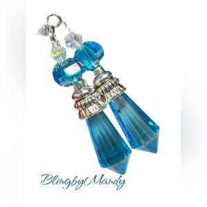 Elegant Blue Crystal Drop Earrings